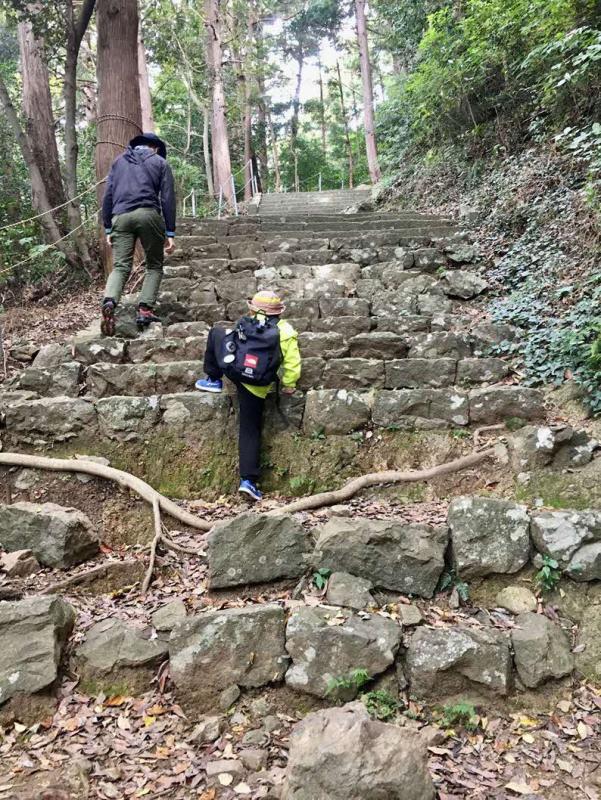 高い段差の階段