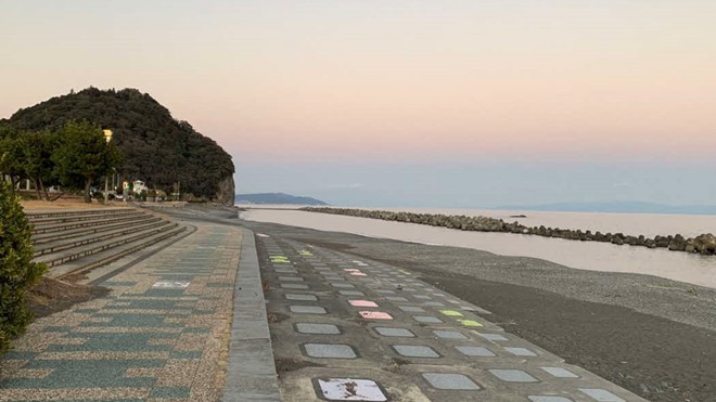 夕暮れの浜当目海水浴場